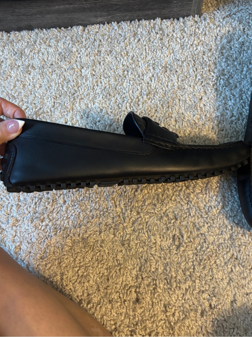 Gucci Black GG Canvas & Leather Slip-On Loafers with Interlocking G - Picture 5 of 11